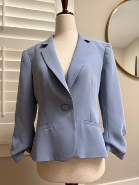 cinq a sept Powder Blue Single-Button Blazer